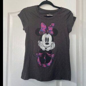 Girls gray Minnie Mouse shirt SZ L